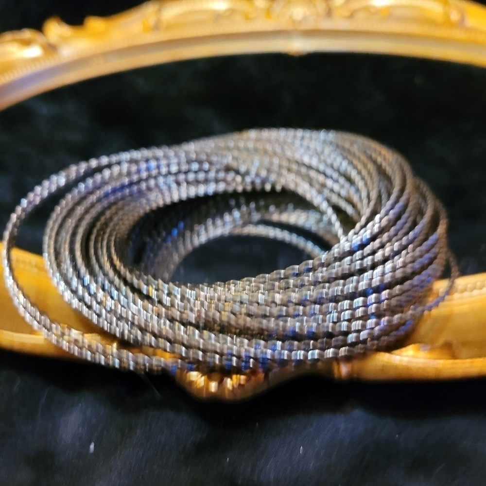 VINTAGE GUNMETAL MULTI-BANGLE TWISTED BRACELET - Picture 13 of 16